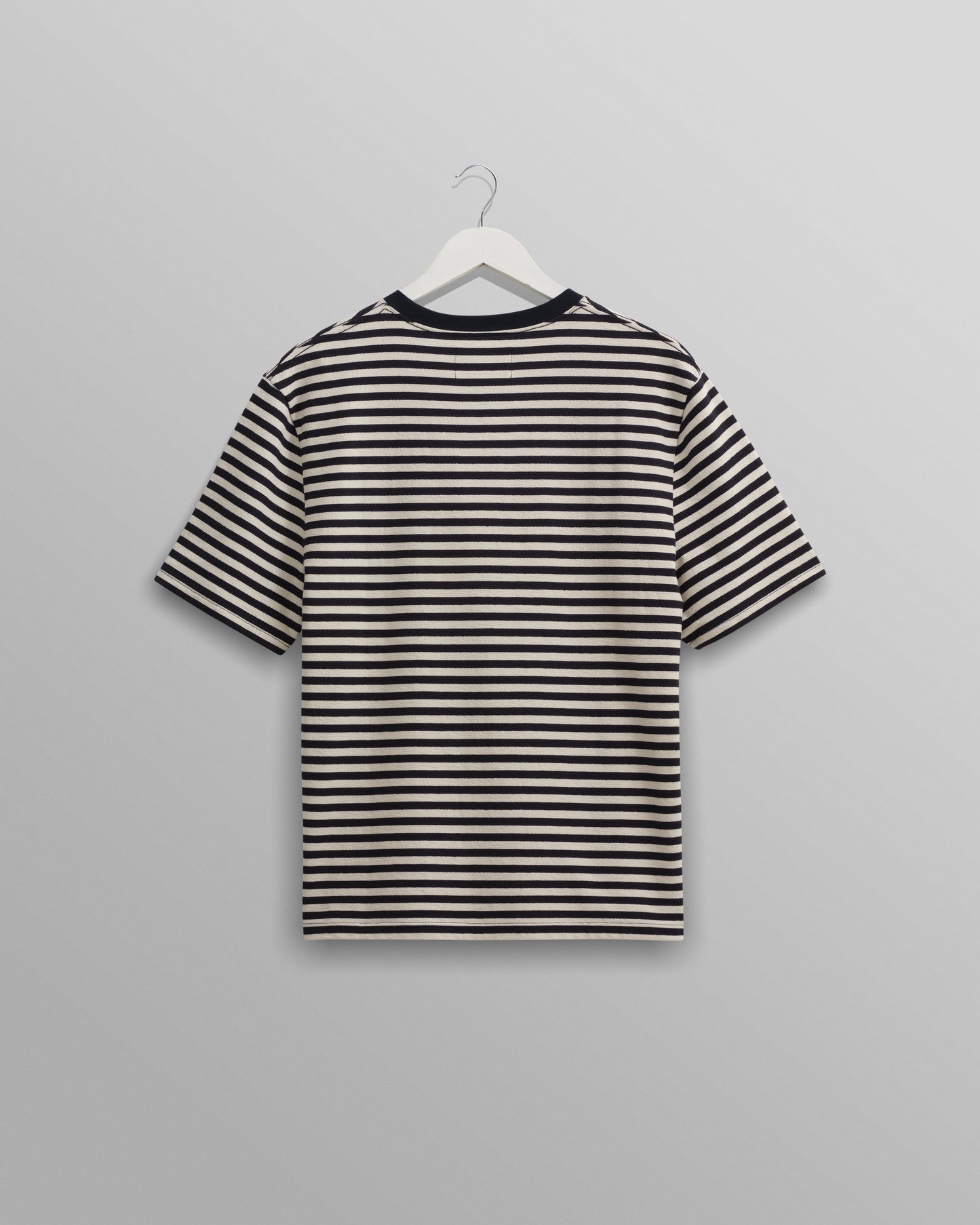 Dean SS Knit Navy Ecru Stripe
