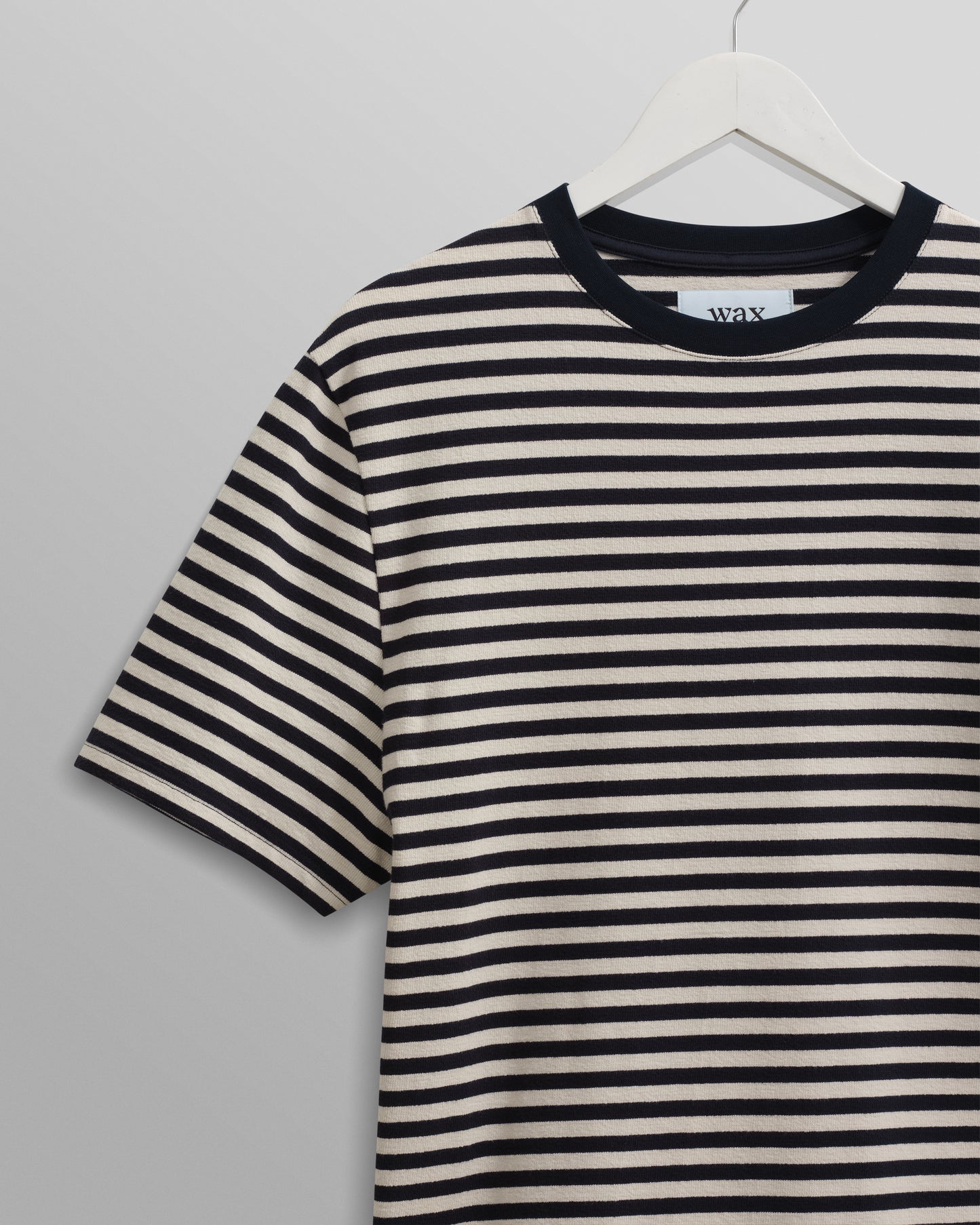 Dean SS Knit Navy Ecru Stripe