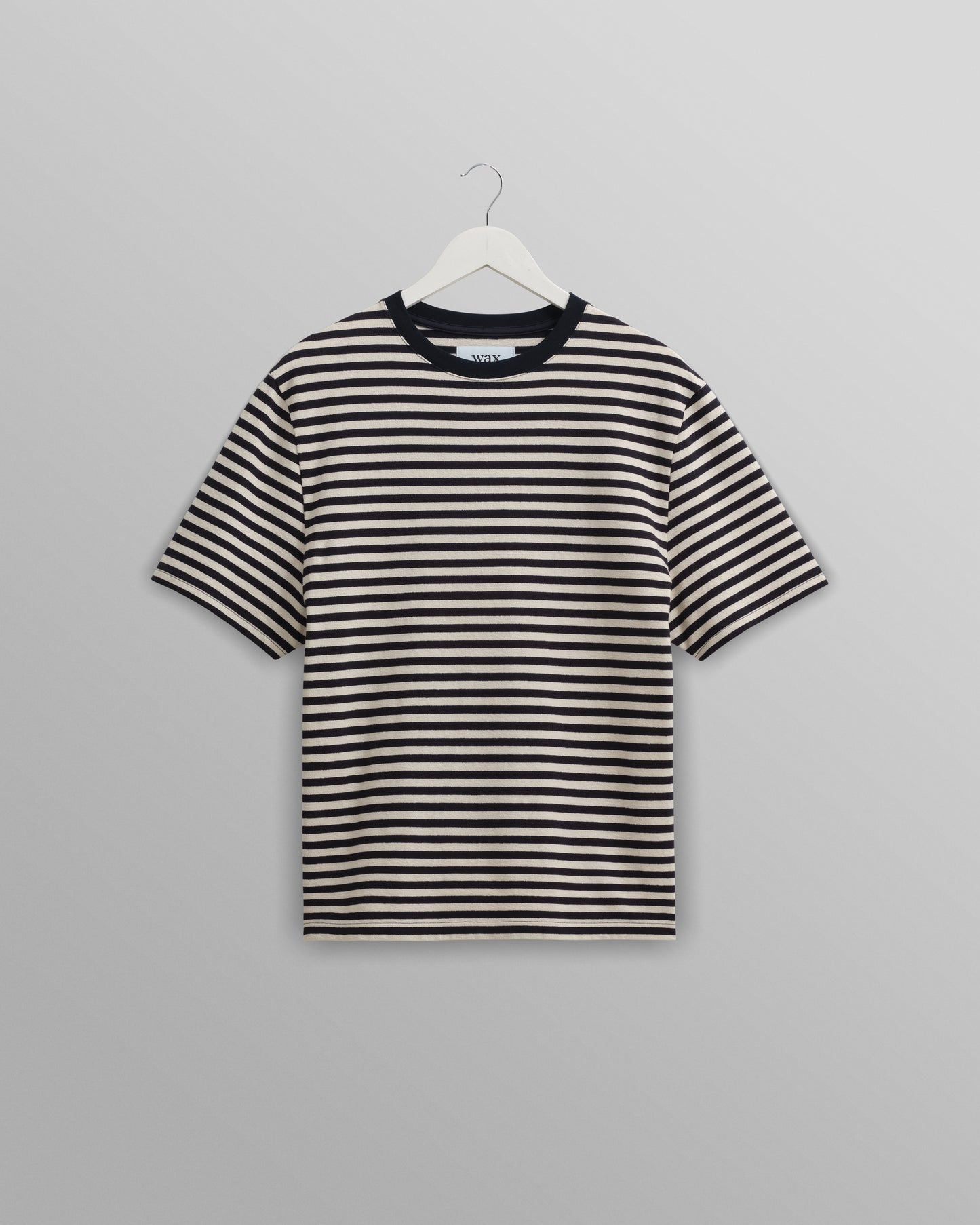 Dean SS Knit Navy Ecru Stripe