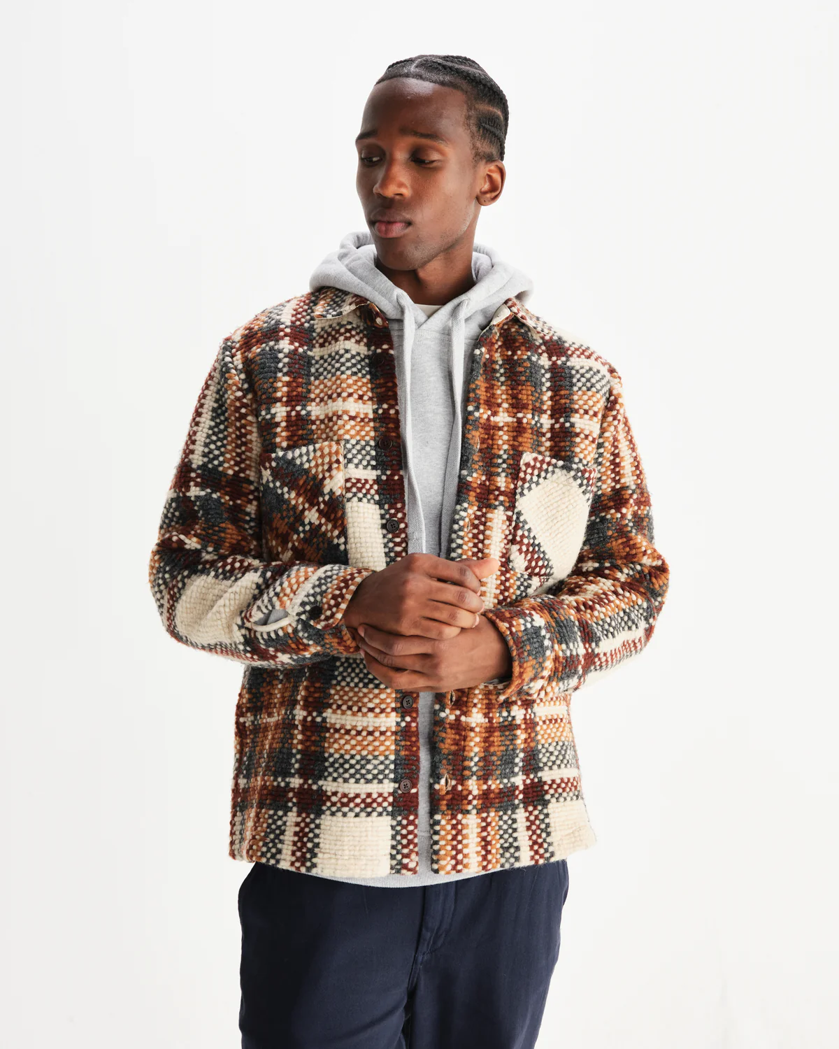 Whiting Overshirt Bobble Ecru Multicolor