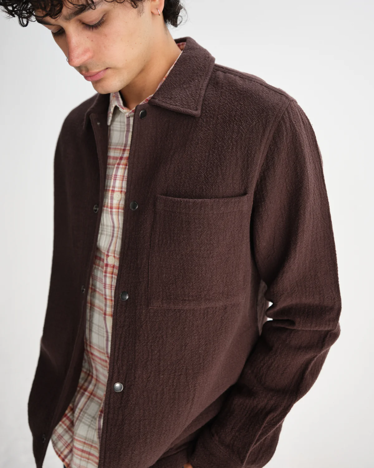 Romer Heavy Crinkle Dark Brown Overshirt