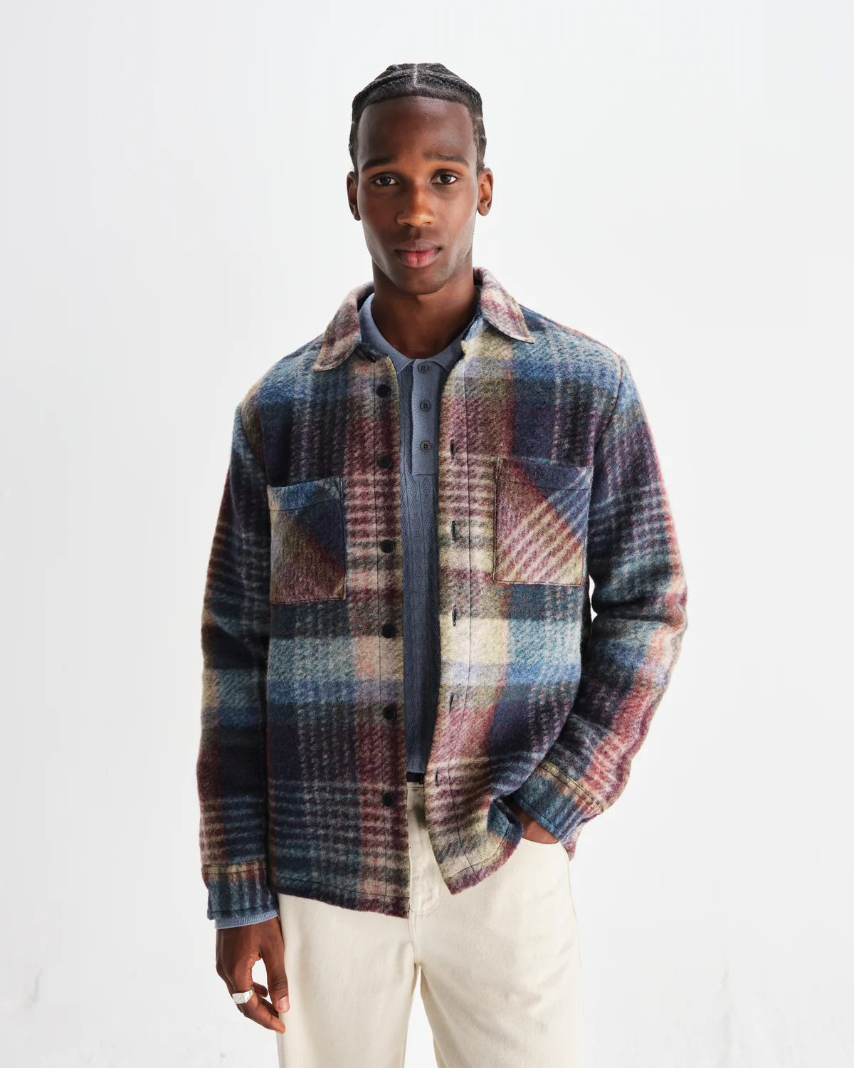Whiting Overshirt Multicolor Wool Check