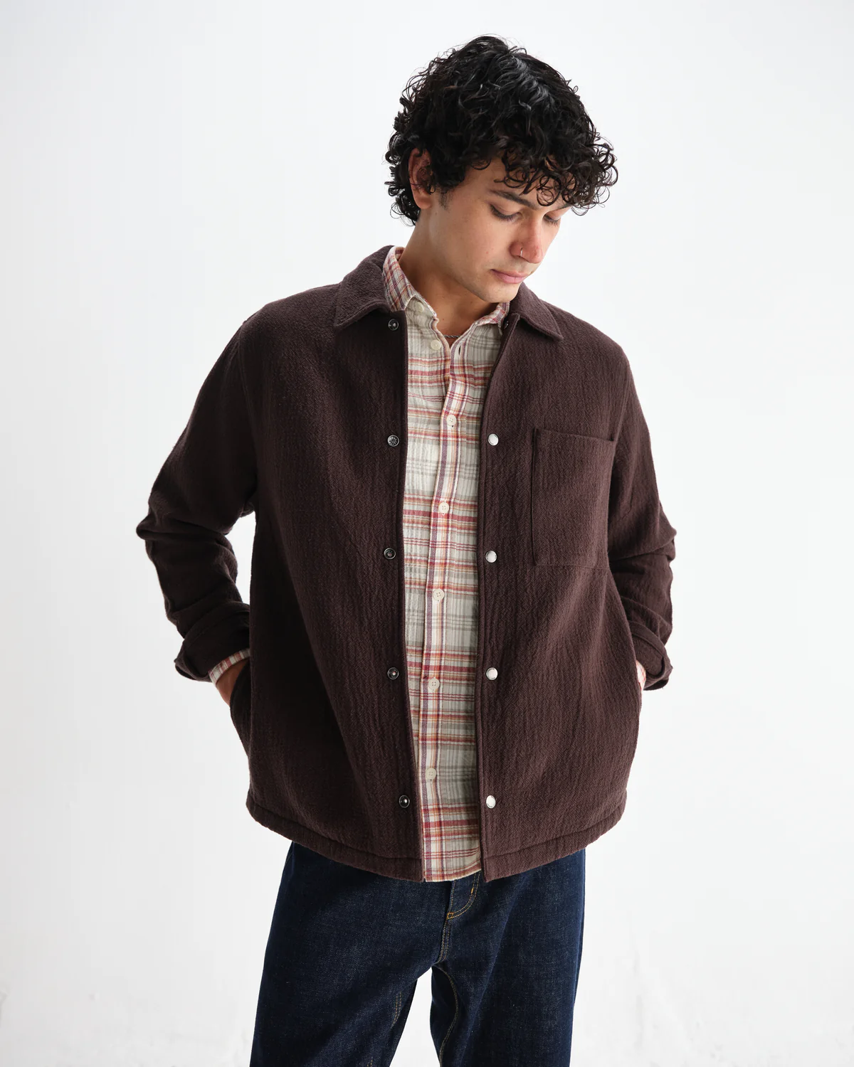 Romer Heavy Crinkle Dark Brown Overshirt