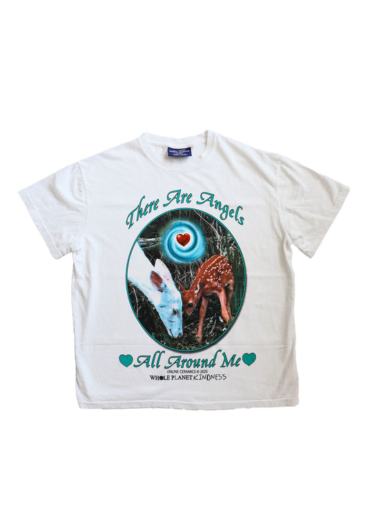 There Are Angels All Around Me Tee White
