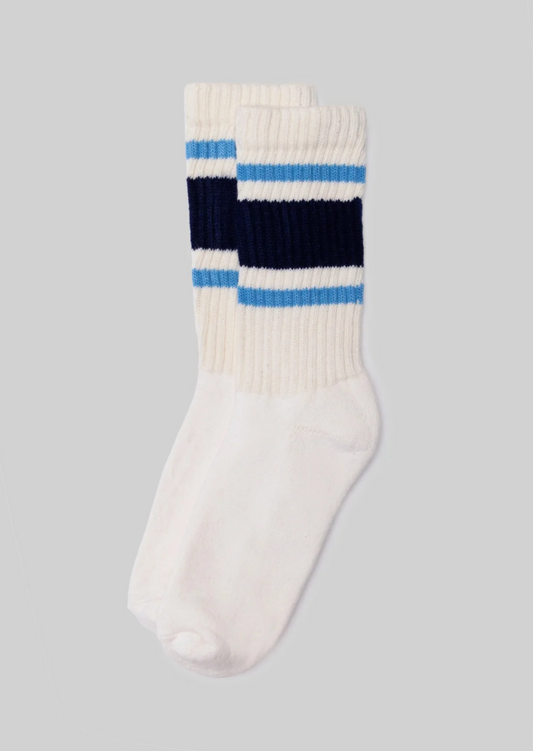 Retro Stripe Sock Navy Blue