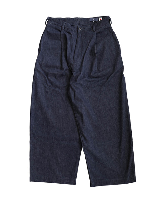 Pleated Crop Trouser Ivy Wash Indigo