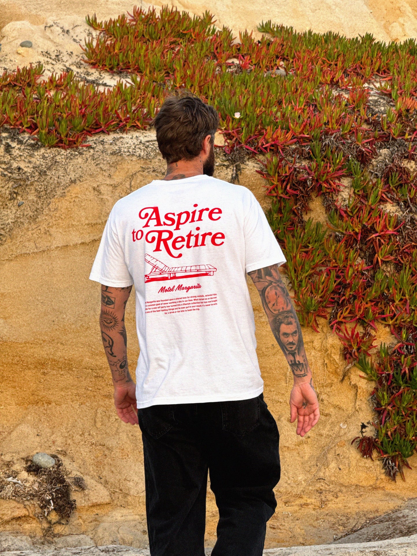 Aspire To Retire Tee White