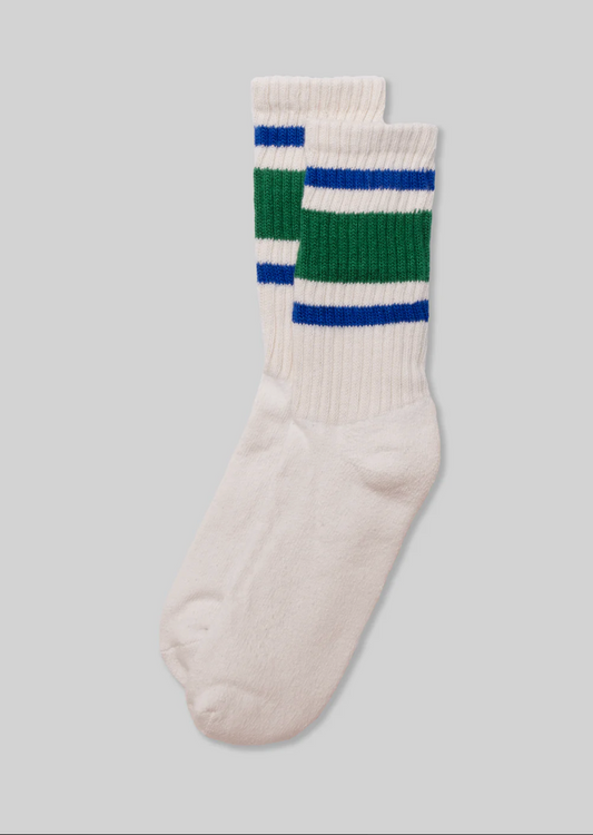 Retro Stripe Sock Kelly Green Royal