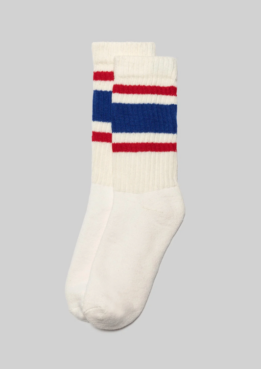 Retro Stripe Sock Royal Red