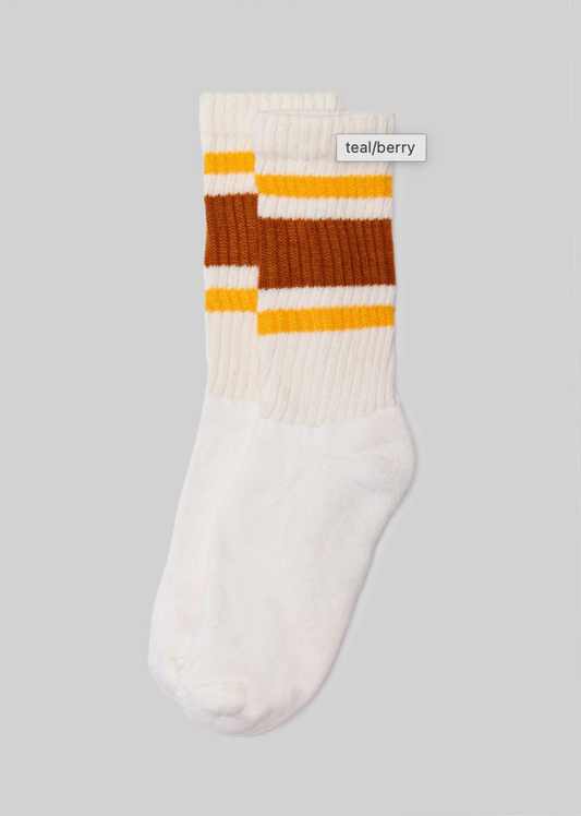 Retro Stripe Sock Texas Gold