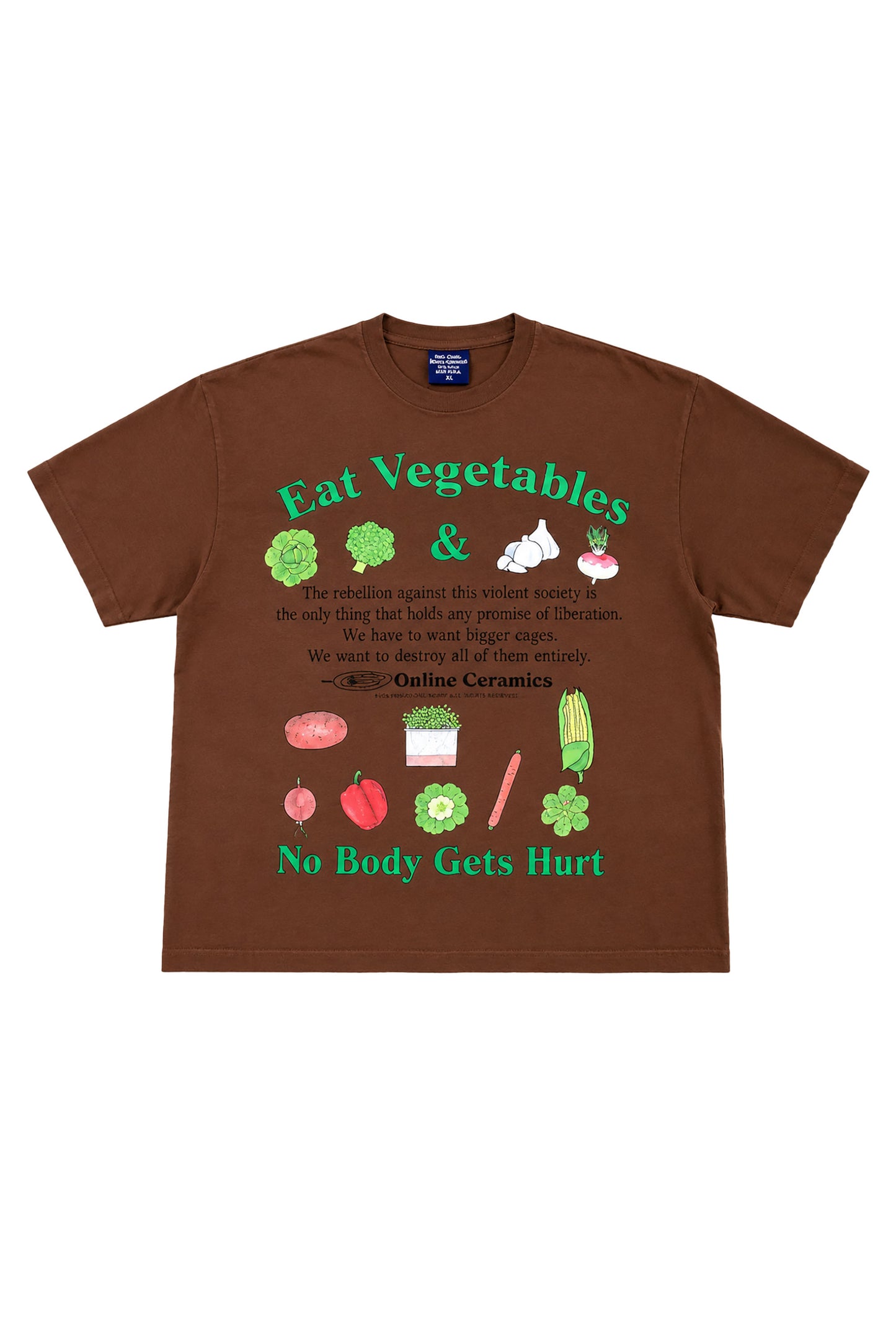 Eat Vegetables SS Tee Rust