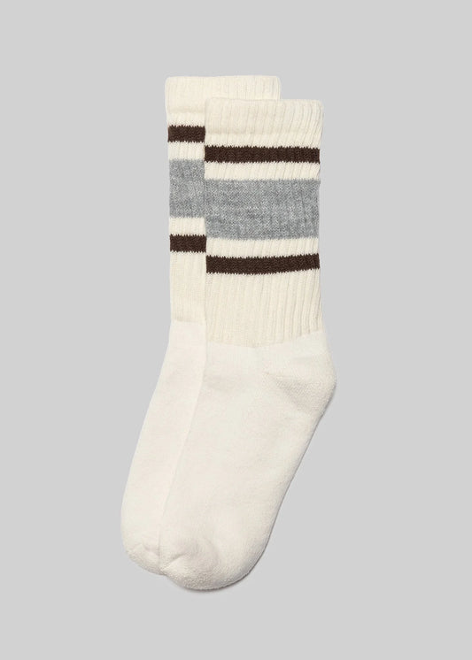 Retro Stripe Sock Heather Brown