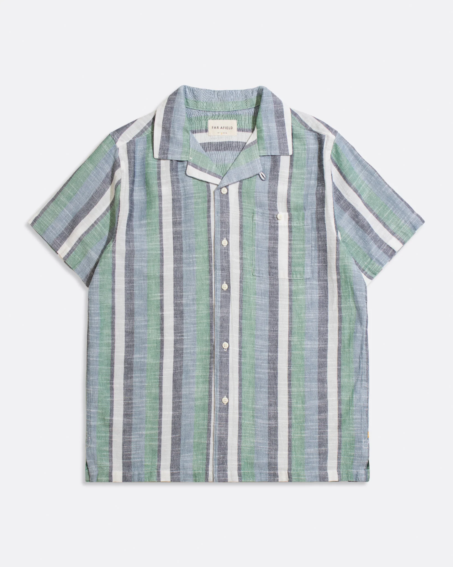 Selleck Shirt Slub Stripe Aegean