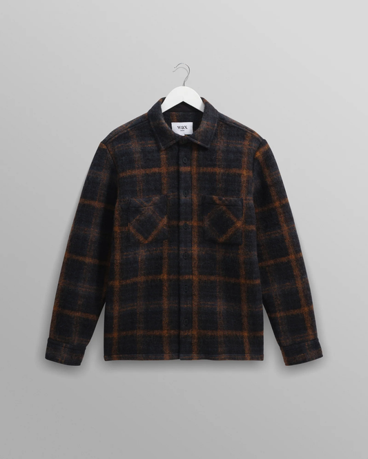 Whiting Overshirt Teal and Orange Drawn Check