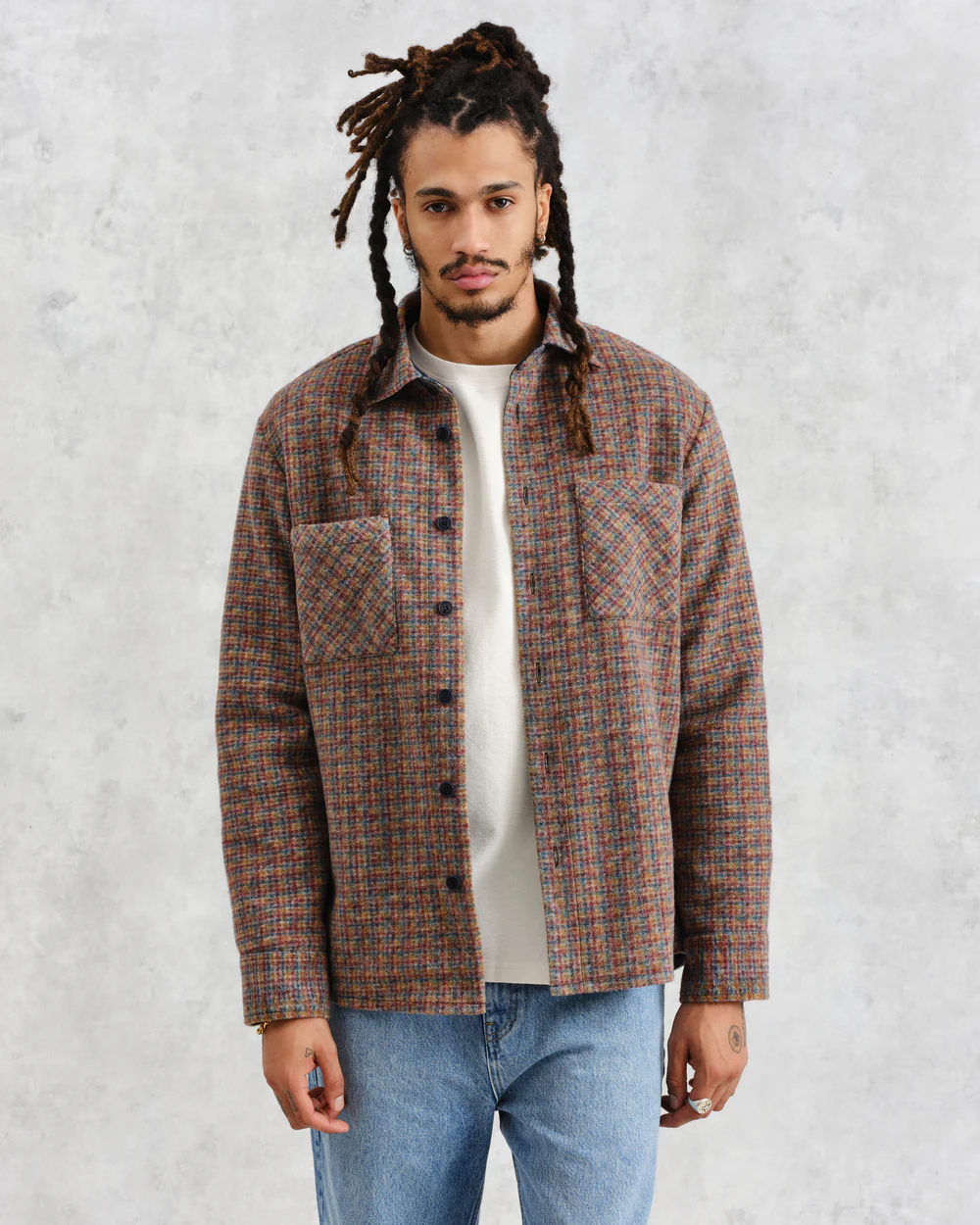 Whiting Wool Check Fleece Overshirt