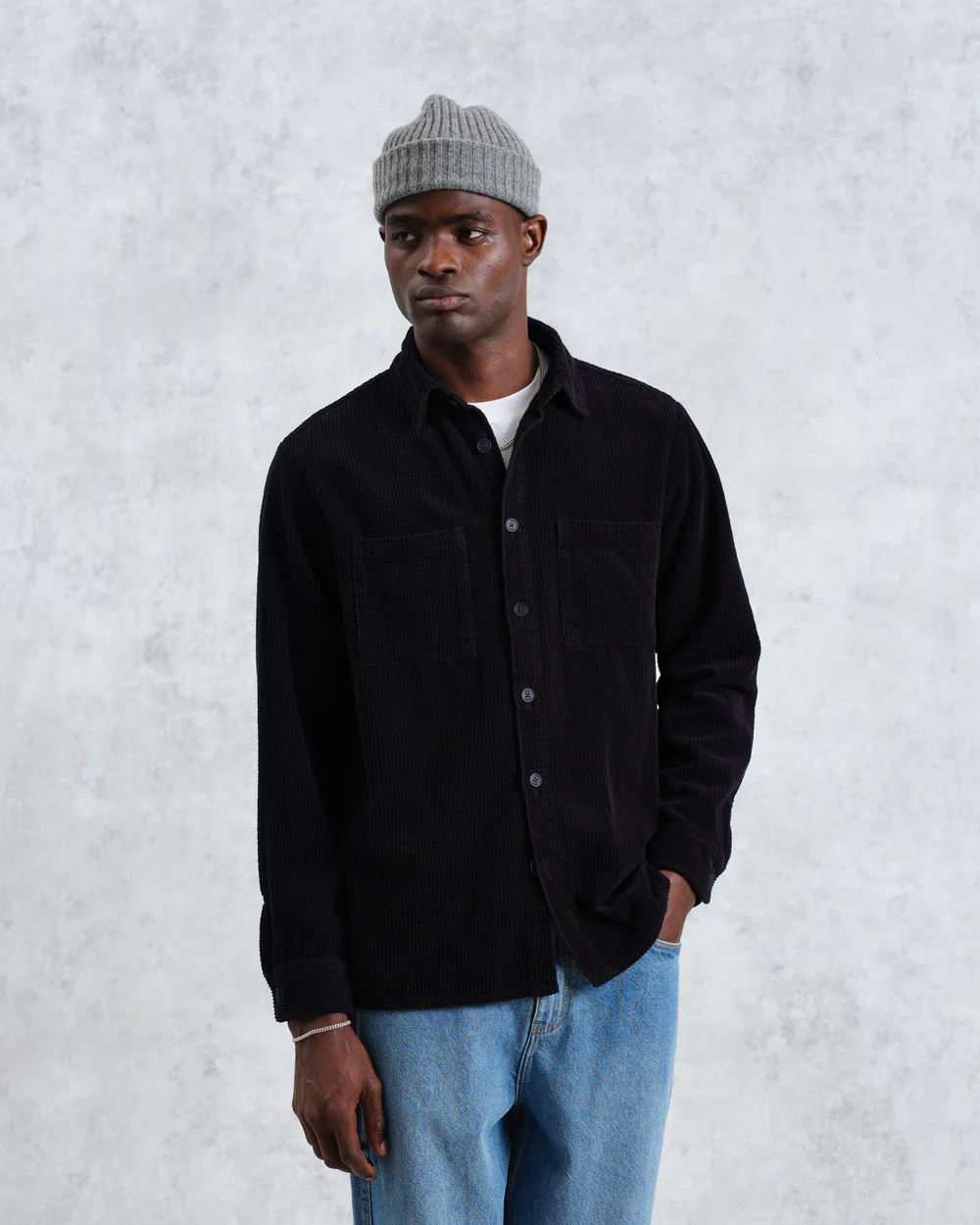 Whiting Navy Corduroy Overshirt