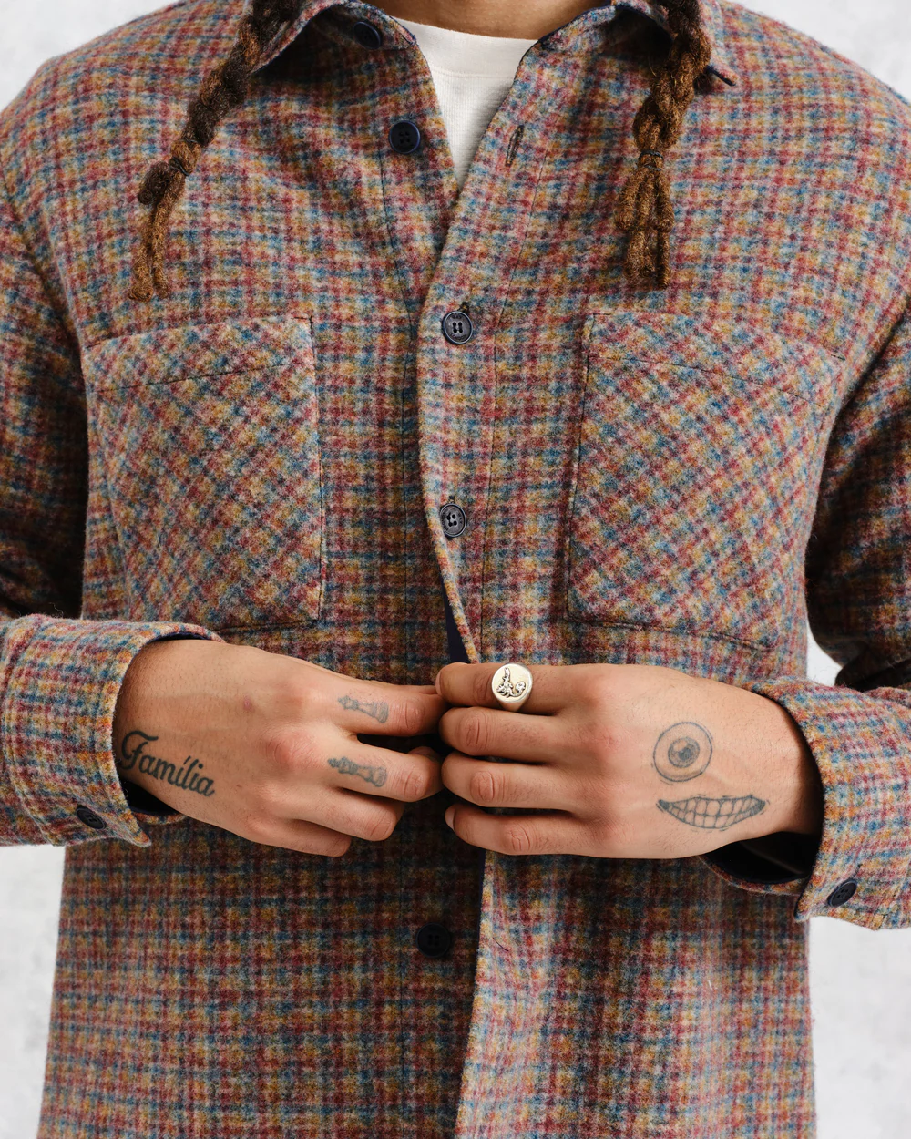 Whiting Wool Check Fleece Overshirt