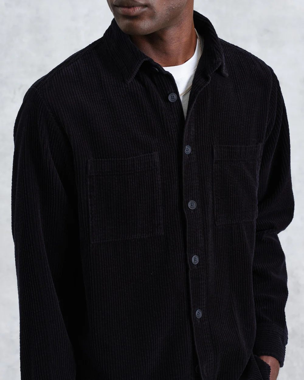 Whiting Navy Corduroy Overshirt