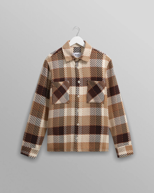Whiting Overshirt Pike Check Natural And Brown